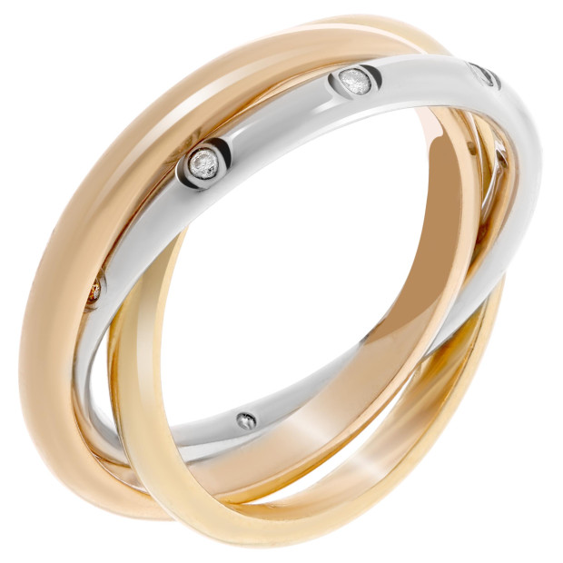 orphelia Orphelia® Women's Three-Tone 14C Ring - Gold/Silver/Rose RD-3086