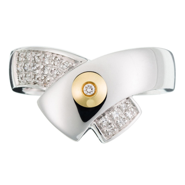 Orphelia Orphelia® Women's Two-Tone 18C Ring - Silver/Gold RD-33012