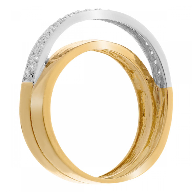 Orphelia Orphelia® Women's Two-Tone 18C Ring - Silver/Gold RD-33386
