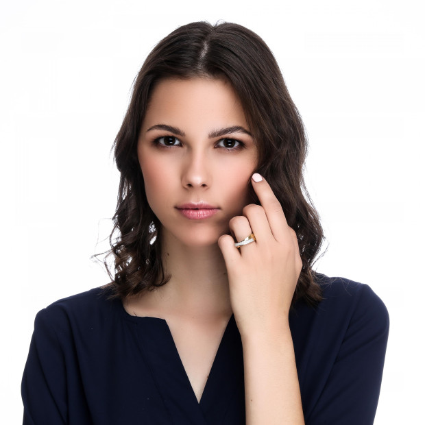 Orphelia Orphelia® Women's Two-Tone 18C Ring - Silver/Gold RD-33386