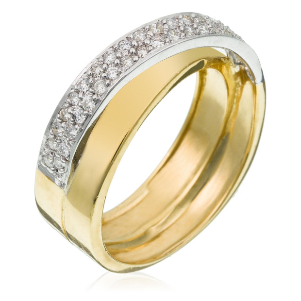 Orphelia Orphelia® Women's Two-Tone 18C Ring - Silver/Gold RD-33386