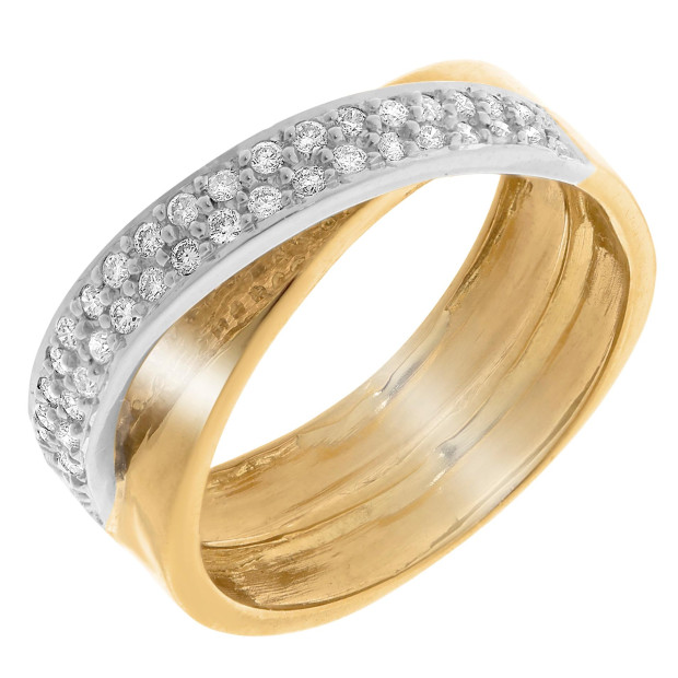 orphelia Orphelia® Women's Two-Tone 18C Ring - Silver/Gold RD-33386