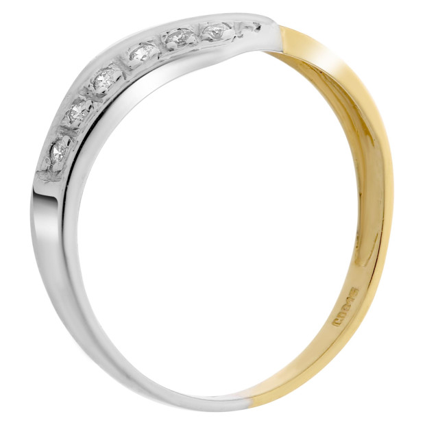 Orphelia Orphelia® Women's Two-Tone 18C Ring - Silver/Gold RD-33396