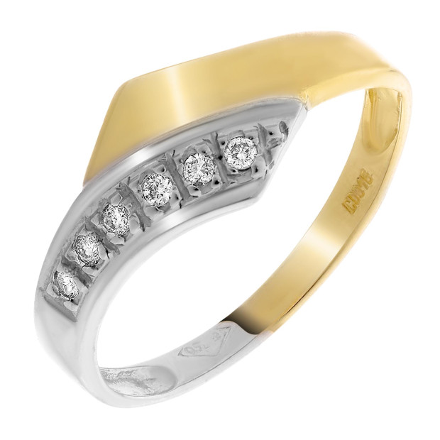 orphelia Orphelia® Women's Two-Tone 18C Ring - Silver/Gold RD-33396