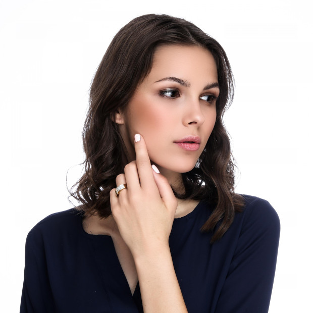 Orphelia Orphelia® Women's Two-Tone 18C Ring - Silver/Gold RD-33067