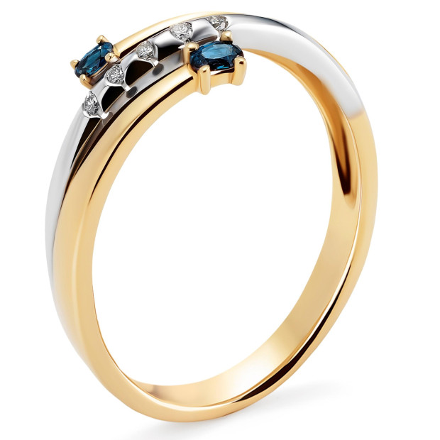 Orphelia Orphelia® Women's Two-Tone 18C Ring - Silver/Gold RD-33361