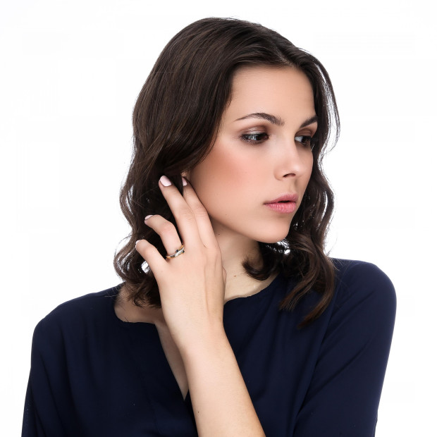 Orphelia Orphelia® Women's Two-Tone 18C Ring - Silver/Gold RD-33361