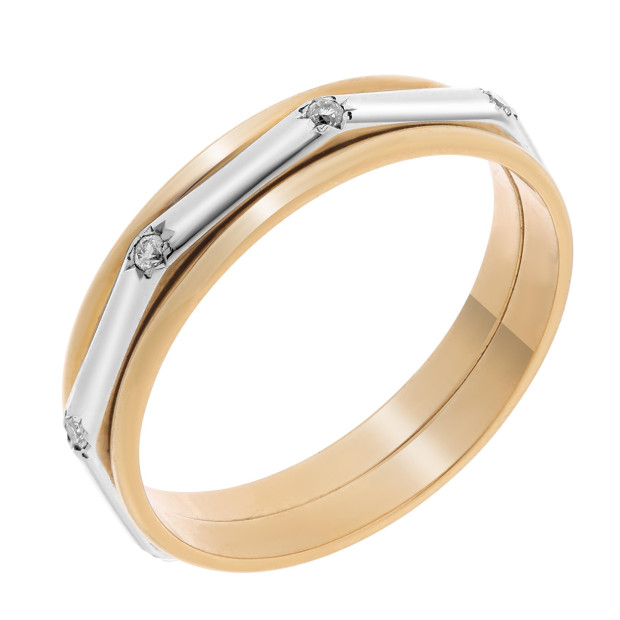 orphelia Orphelia® Women's Two-Tone 18C Ring - Silver/Gold RD-3015