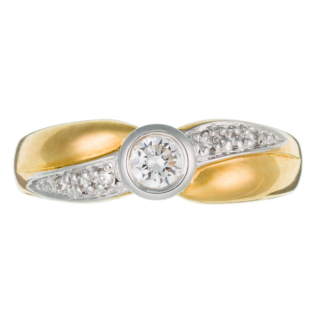 Orphelia Orphelia® Women's Two-Tone 18C Ring - Silver/Gold RD-3715