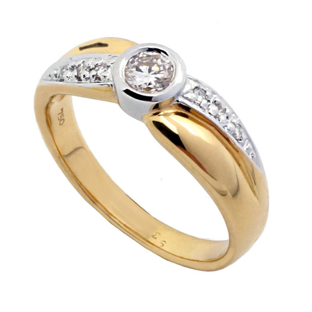 Orphelia Orphelia® Women's Two-Tone 18C Ring - Silver/Gold RD-3715