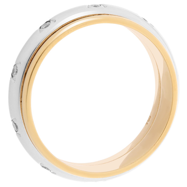 Orphelia Orphelia® Women's Two-Tone 18C Ring - Silver/Gold RD-3071