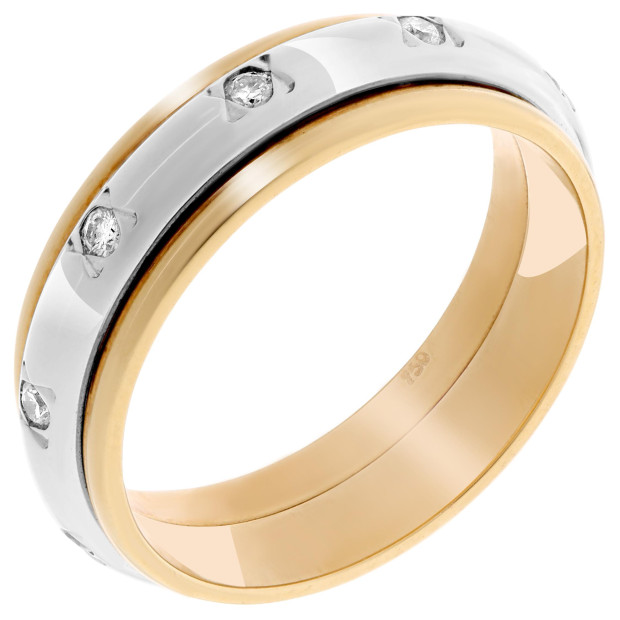 orphelia Orphelia® Women's Two-Tone 18C Ring - Silver/Gold RD-3071