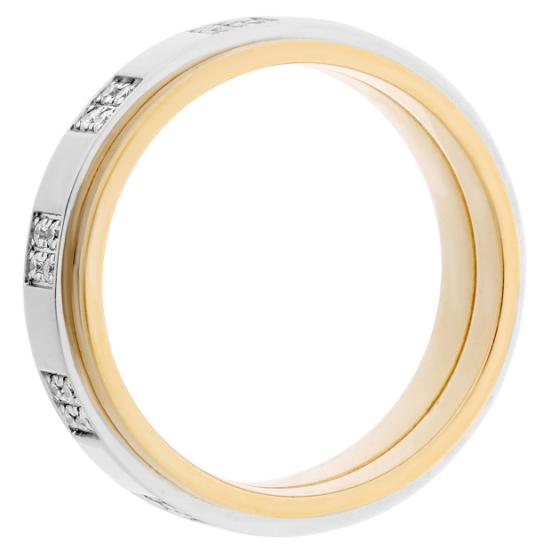 Orphelia Orphelia® Women's Two-Tone 18C Ring - Silver/Gold RD-33402