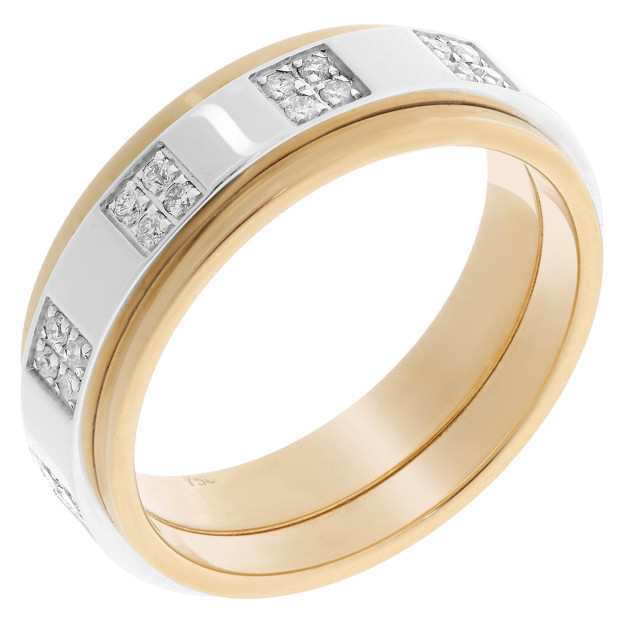 orphelia Orphelia® Women's Two-Tone 18C Ring - Silver/Gold RD-33402