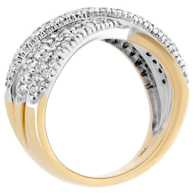 Orphelia Orphelia® Women's Two-Tone 18C Ring - Silver/Gold RD-3718
