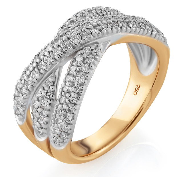 orphelia Orphelia® Women's Two-Tone 18C Ring - Silver/Gold RD-3718