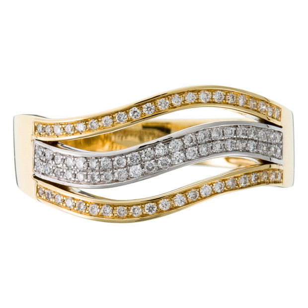 Orphelia Orphelia® Women's Two-Tone 18C Ring - Silver/Gold RD-3387