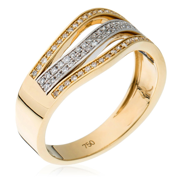 orphelia Orphelia® Women's Two-Tone 18C Ring - Silver/Gold RD-3387