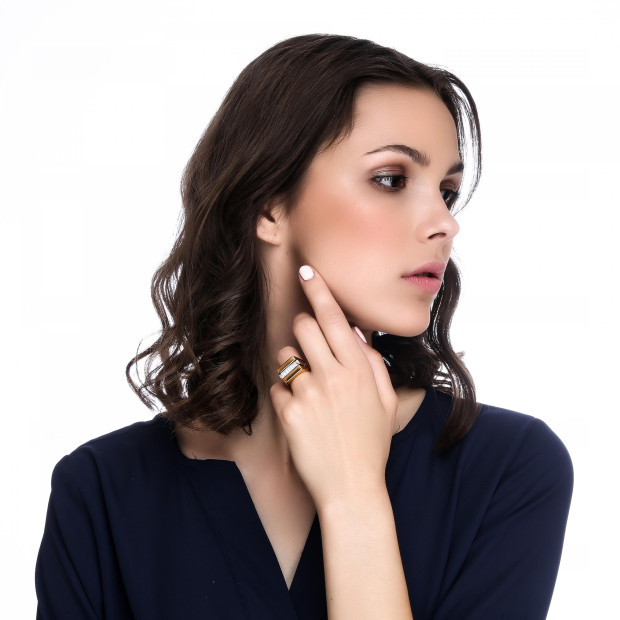 Orphelia Orphelia® Women's Two-Tone 18C Ring - Silver/Gold RD-33017