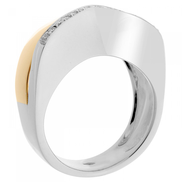 Orphelia Orphelia® Women's Two-Tone 18C Ring - Silver/Gold RD-33018