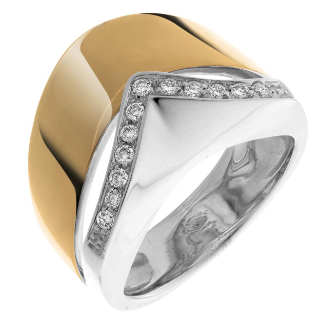 orphelia Orphelia® Women's Two-Tone 18C Ring - Silver/Gold RD-33018