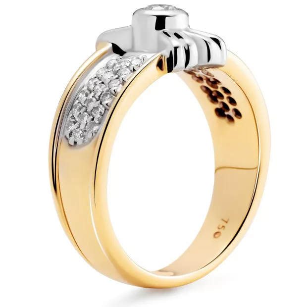 Orphelia Orphelia® Women's Two-Tone 18C Ring - Silver/Gold RD-3696