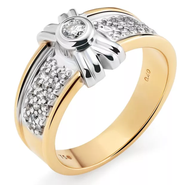 orphelia Orphelia® Women's Two-Tone 18C Ring - Silver/Gold RD-3696