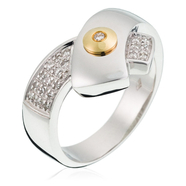 orphelia Orphelia® Women's Two-Tone 18C Ring - Silver/Gold RD-33012