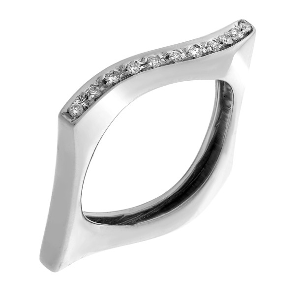 orphelia Orphelia® Women's Whitegold 18C Ring - Silver RD-3228