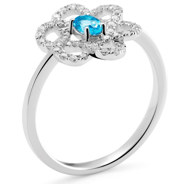 Orphelia Orphelia® Women's Whitegold 18C Ring - Silver RD-3212