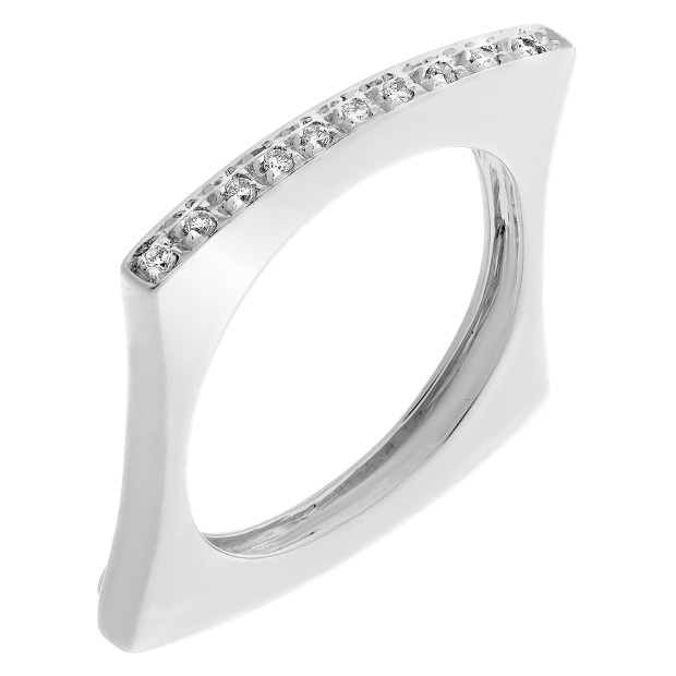 orphelia Orphelia® Women's Whitegold 18C Ring - Silver RD-3227