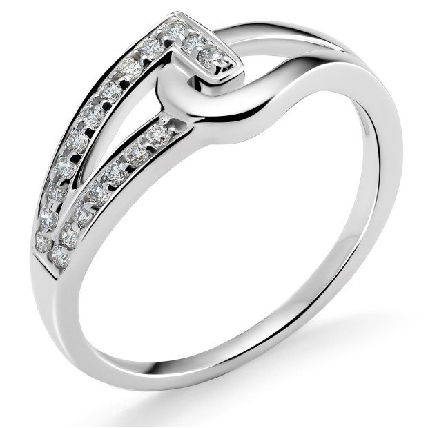 orphelia Orphelia® Women's Whitegold 18C Ring - Silver RD-3222