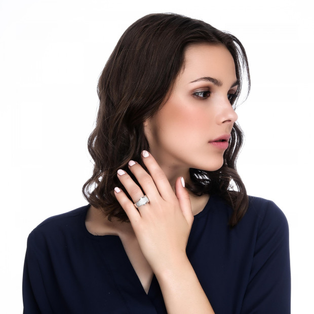 Orphelia Orphelia® Women's Whitegold 18C Ring - Silver RD-33395