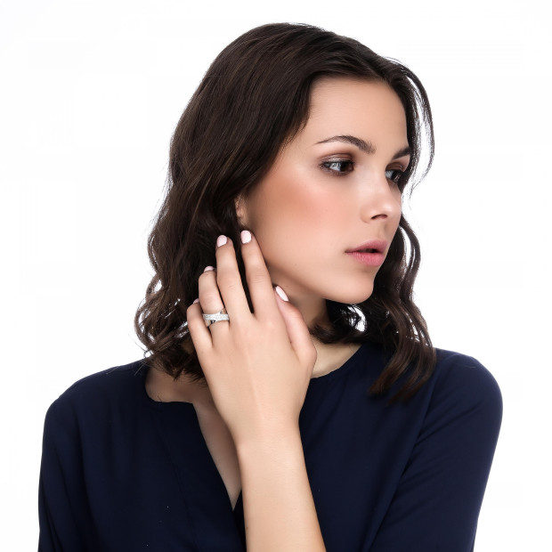 Orphelia Orphelia® Women's Whitegold 18C Ring - Silver RD-33397