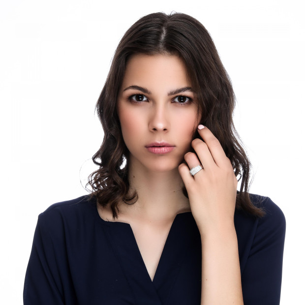 Orphelia Orphelia® Women's Whitegold 18C Ring - Silver RD-33398