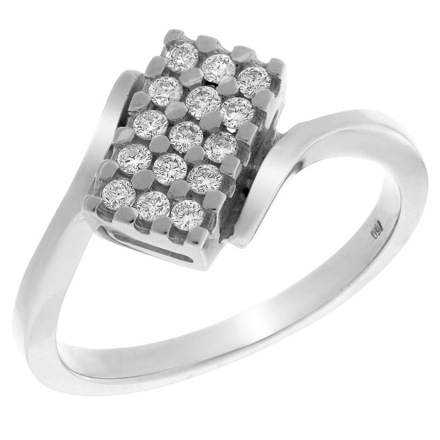 orphelia Orphelia® Women's Whitegold 18C Ring - Silver RD-33236