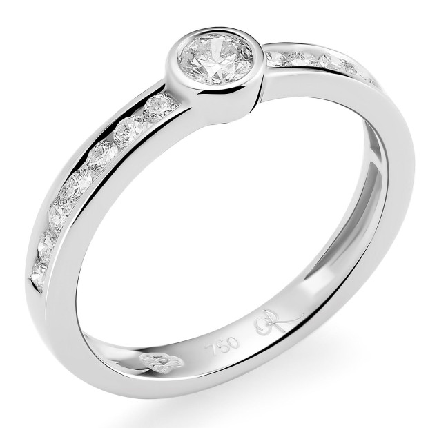 orphelia Orphelia® Women's Whitegold 18C Ring - Silver RD-3383