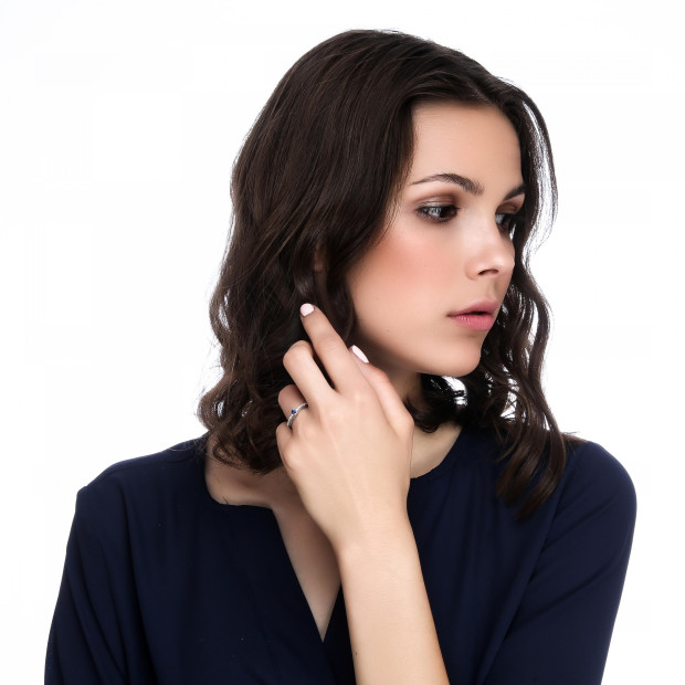 Orphelia Orphelia® Women's Whitegold 18C Ring - Silver RD-33010