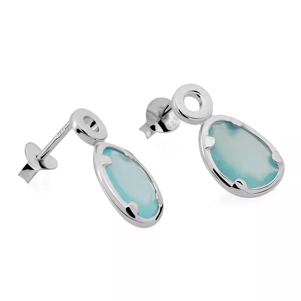 Orphelia Rivera Silver Drop Earrings ZO-7480/BC
