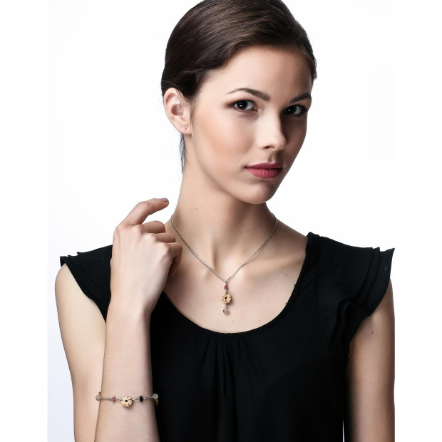 Orphelia Silver Set: Bracelet + Necklace SET-2586
