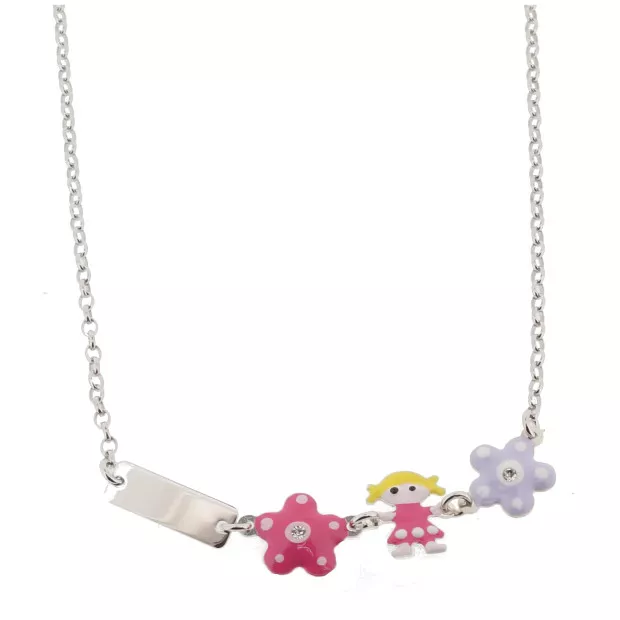 Orphelia Silver Set: Bracelet + Necklace SET-7147