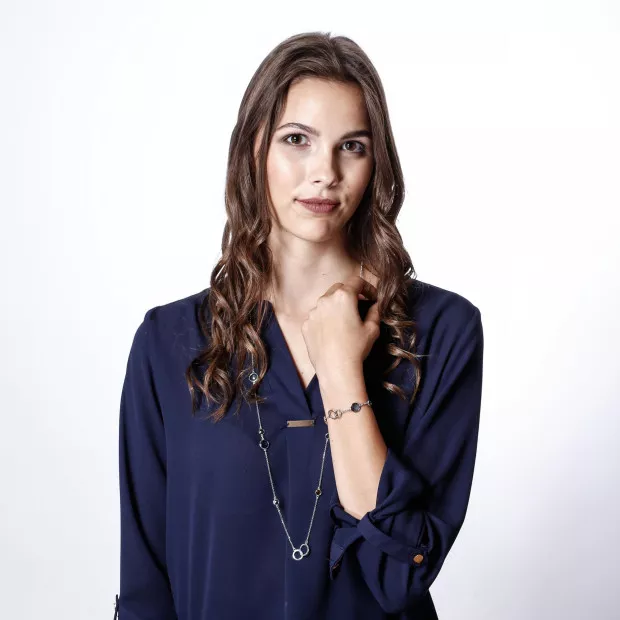 Orphelia Silver Set: Bracelet + Necklace SET-7409