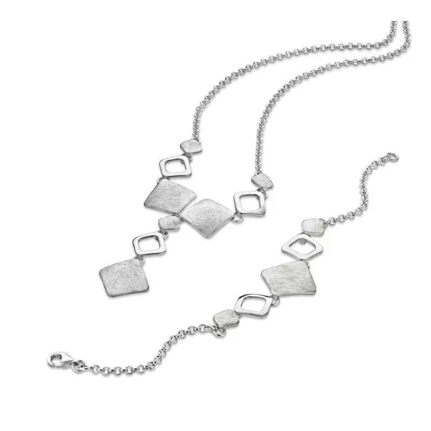 orphelia Silver Set: Chain + Bracelet SET-024