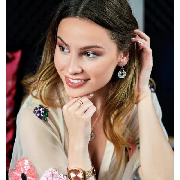 Orphelia Silver Set: Necklace + Earrings SET-7437