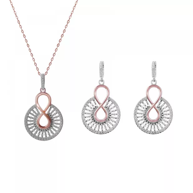 orphelia Silver Set: Necklace + Earrings SET-7437