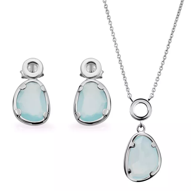 orphelia Silver Set: Necklace + Earrings SET-7480/BC