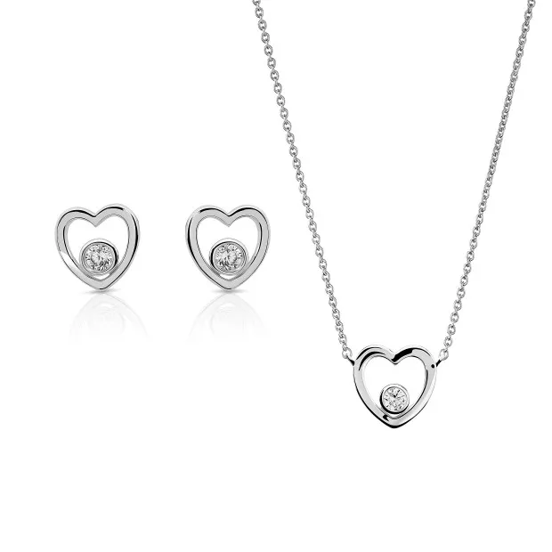 orphelia Silver Set: Necklace + Earrings SET-7484