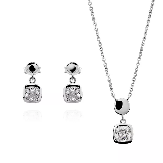 orphelia Silver Set: Necklace + Earrings SET-7486