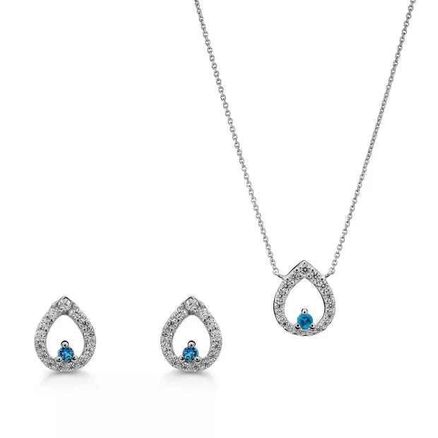 orphelia Silver Set: Necklace + Earrings SET-7487
