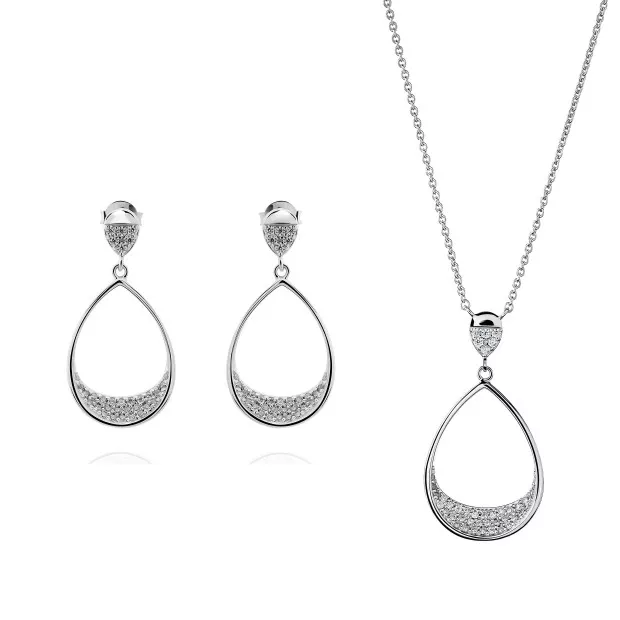orphelia Silver Set: Necklace + Earrings SET-7490